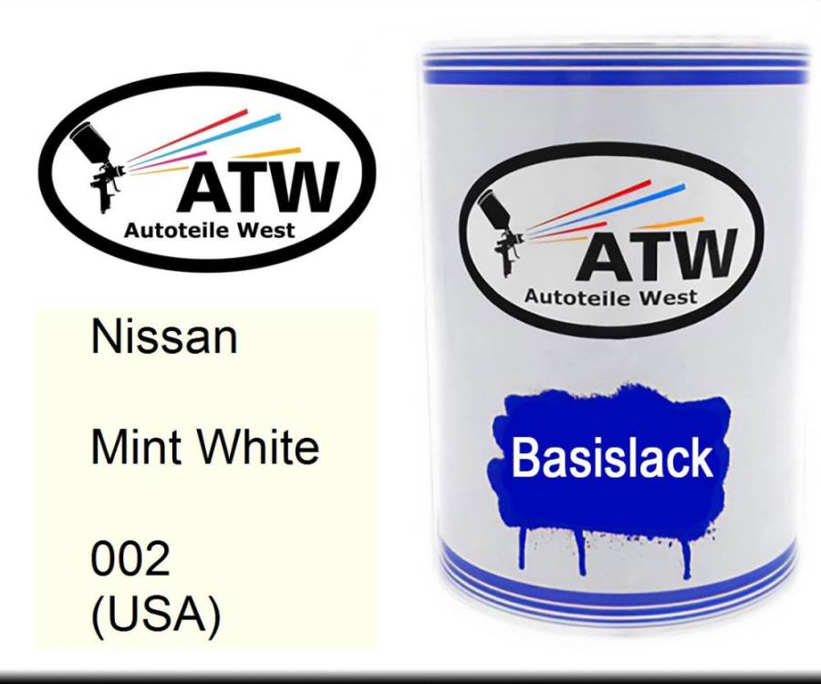 Nissan, Mint White, 002 (USA): 500ml Lackdose, von ATW Autoteile West.